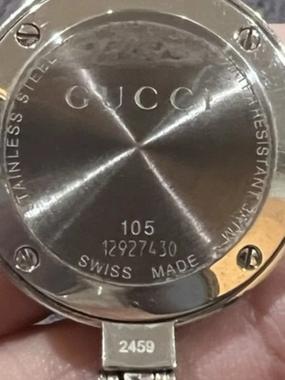 Authentic Gucci Women’s Bangle Watch Model 105 Ladies ETA Swiss Mov. - Picture 6 of 9